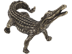 Ornamento De Mesa Em Forma De Crocodilo, Feito Em Latão Puro, Modelo De Simulação Antiga Na Cor Dourada Ornamento De Mesa Em Forma De C Gokoco