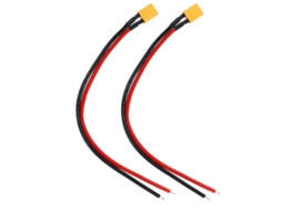 Conjunto de 2 Conectores Fêmea Xt30 com Cabo Silicone Awm16 Bateria Lipo Drone Rc