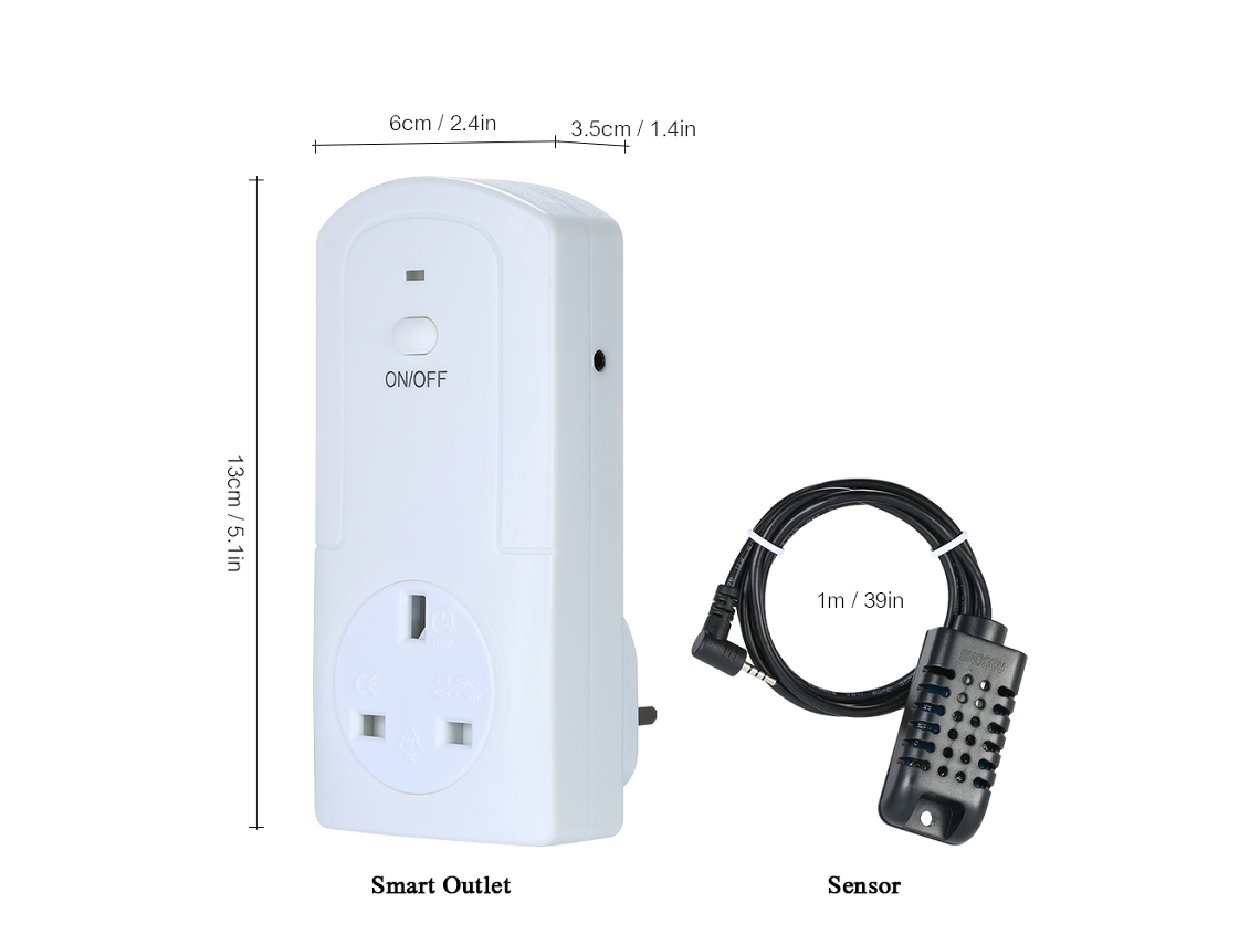 Temporizador com controle de temperatura e umidade via Wi-Fi (com conexão Wi-Fi e funções de controle remoto do temporizador)