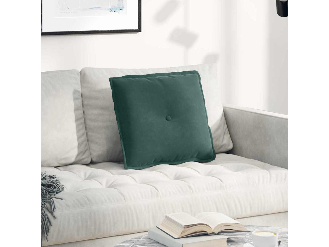 Vidaxl Travesseiro Para Costas Verde-escuro 50 X 45 Cm