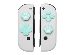 Capa Protetora De Silicone Com Pata De Gato Fofa Compatível Com Joystick Oled/switch E Botões Direcionais Do Nintendo Switch Verde SUNNY SPACES