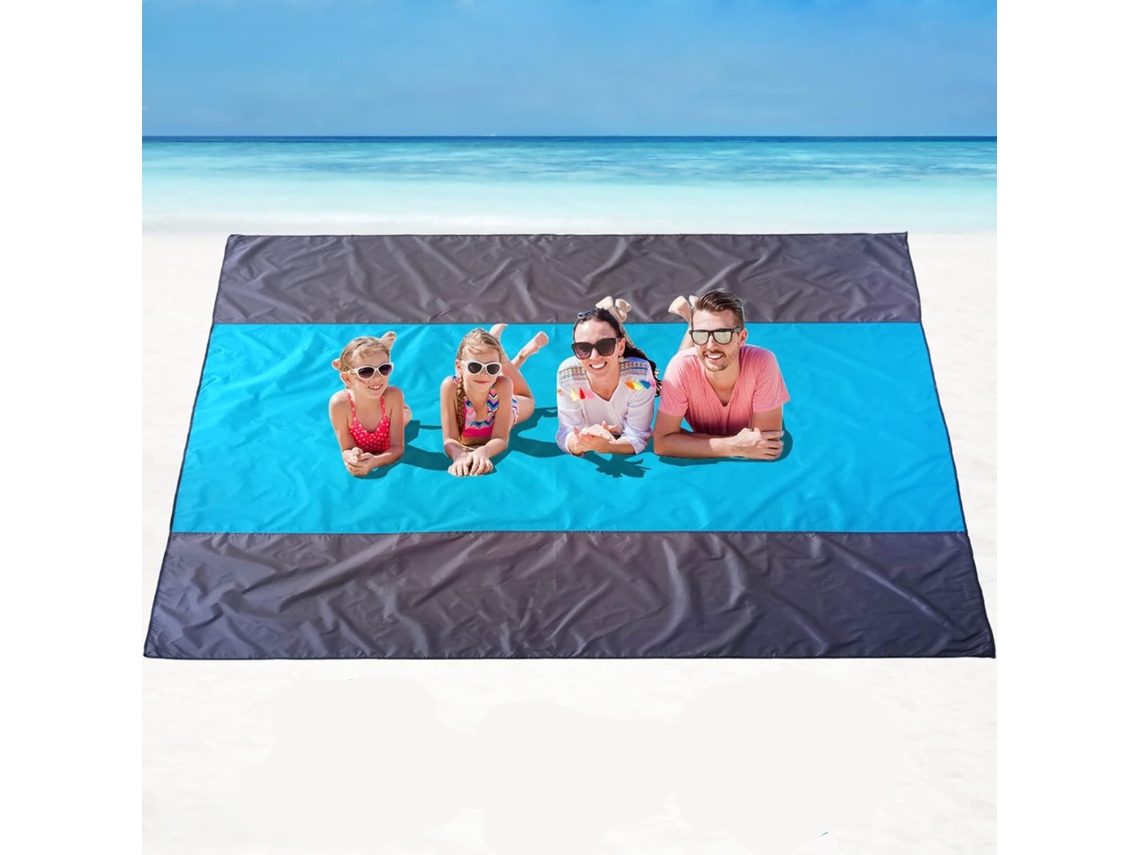 Cobertor de praia azul Slowmoose 300 x 280 cm, à prova d'água, para piquenique e praia