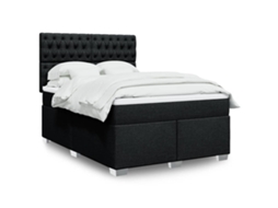 Vidaxl Cama Com Molas/colchão 140x190 Cm Tecido Preto
