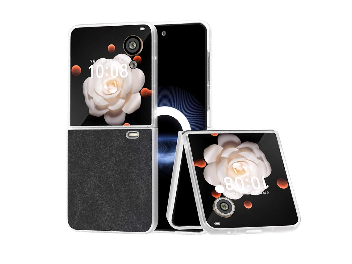 Capa De Celular Em Couro Pu Fosco Com Borda Transparente Para Honor Magic V Flip