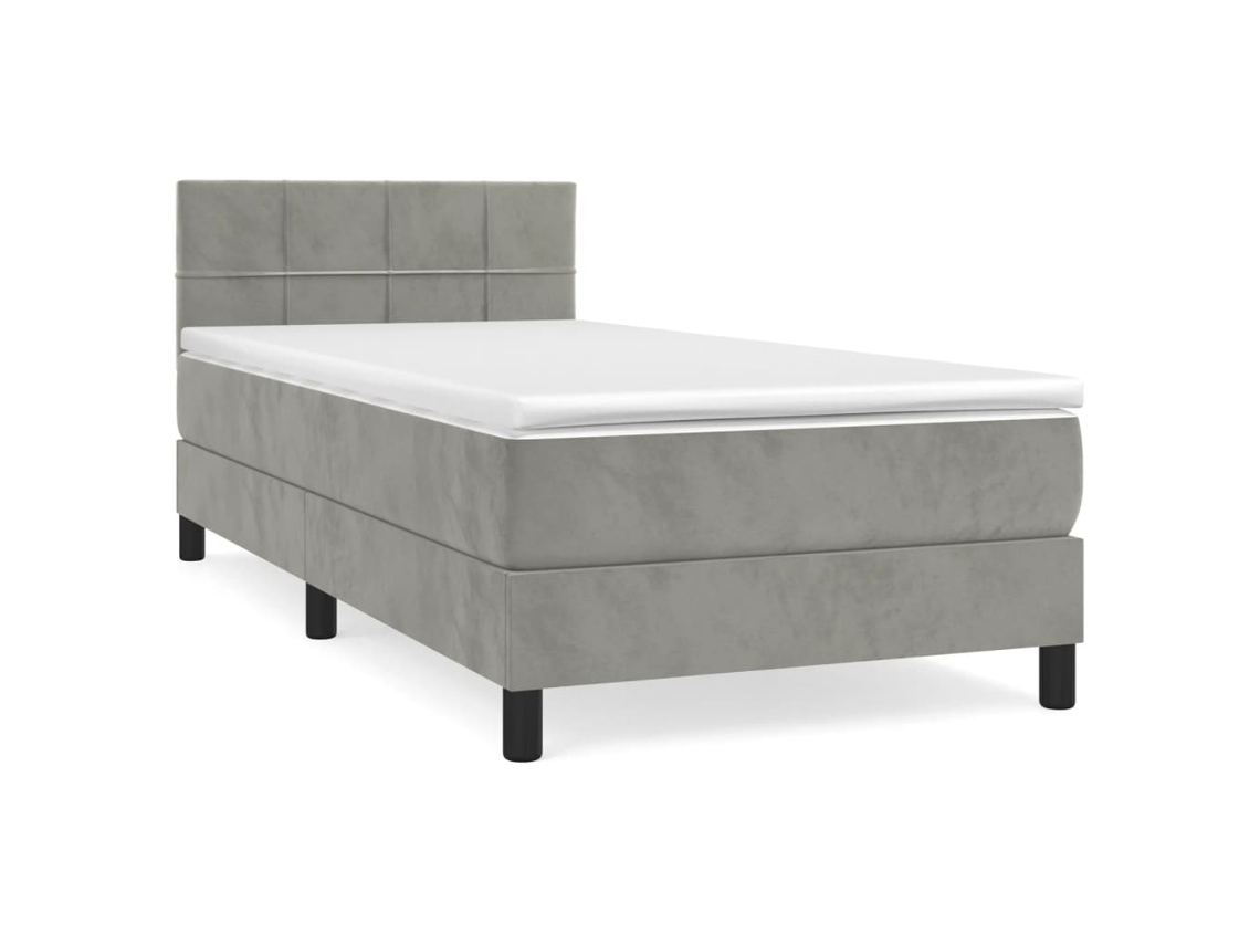 Box Spring Bed, Box Spring Beds Vidaxl Cinzeto Veludo (90 X 190 Cm)