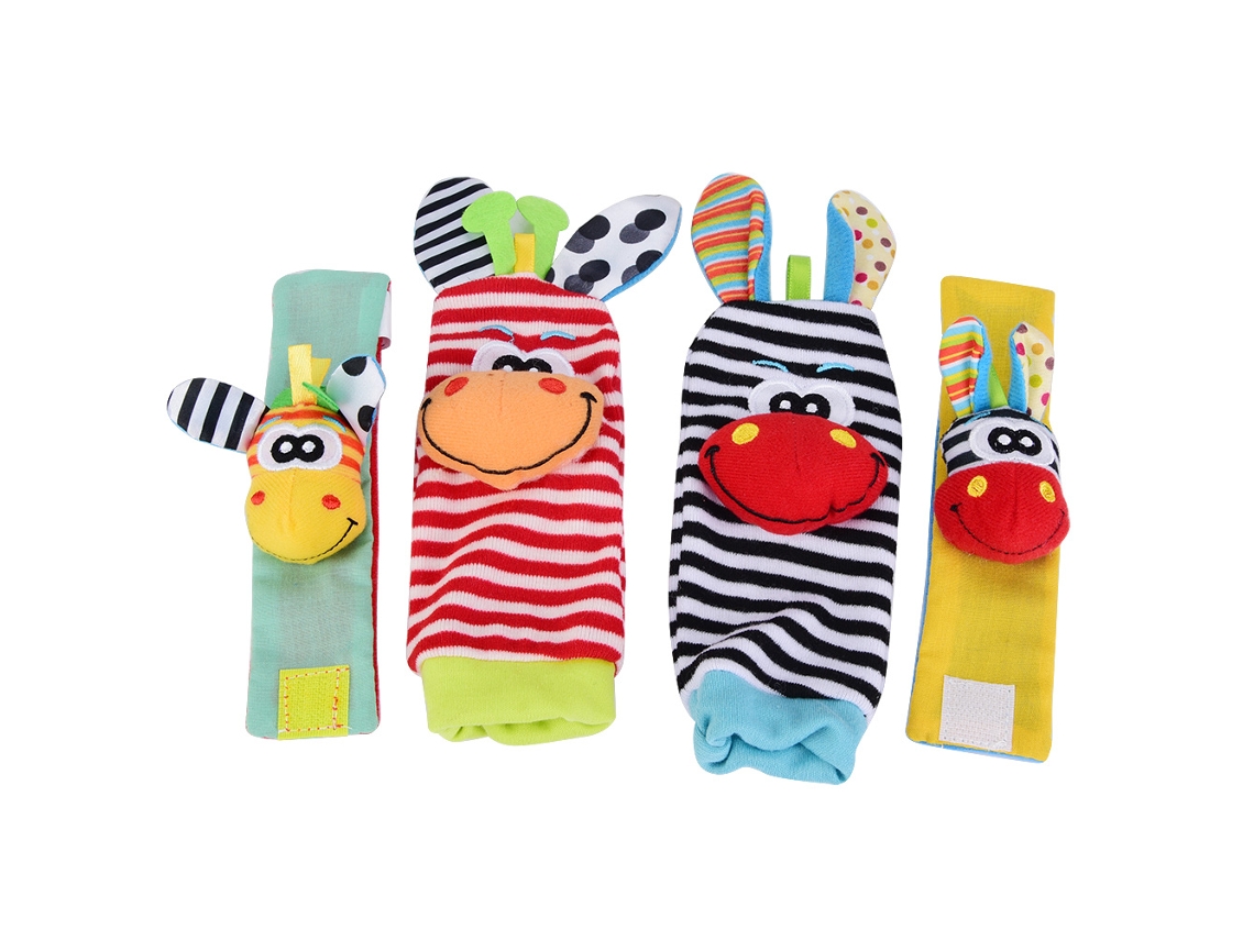 Mali brinquedos Rattle para Bebê Meias e Pulseiras Animais Girafa e Burro B Sons Suaves