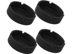 Cendriers Ronds En Silicone Noir Lote De 4 Superfícies Lisse E Design Práticas Simples Para Decoração De Mesa