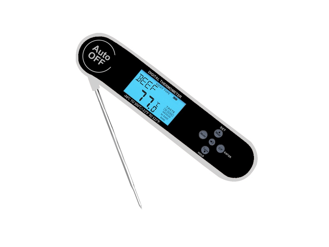 Termómetro Digital Sem Fio Lurelia Para Carne E Aplicação Para Churrasco E Forno, Impermeável, Retroiluminado, Magnético