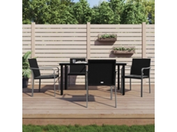 Vidaxl 5 Pcs Conjunto De Jantar P/ Jardim C/ Almofadões Vime Pe E Aço