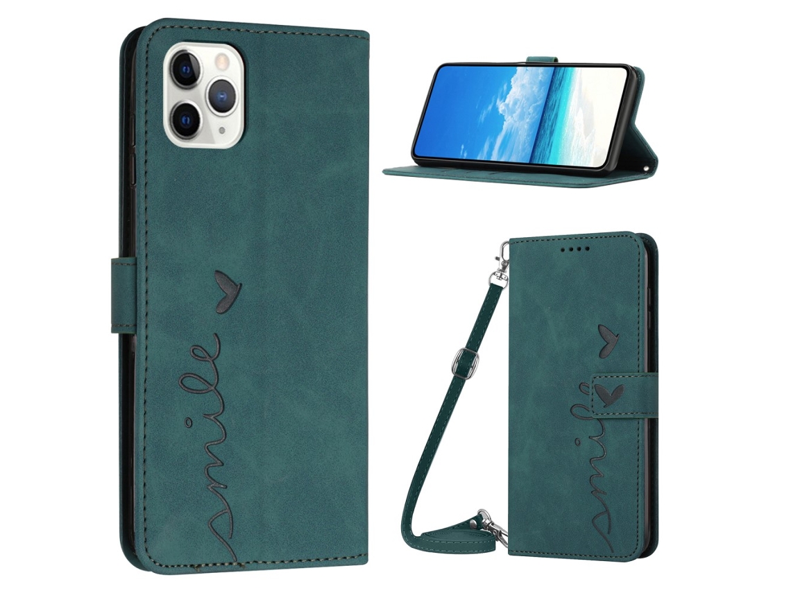 Capa Quedas Pega Para Iphone 15 Pro Pele Sintética Verde