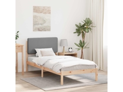 Vidaxl Estrutura de Cama com Cabeceira Estofada Cinzento claro