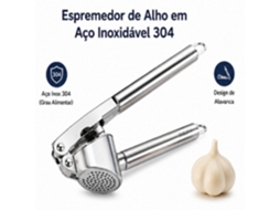 Espremedor De Alho Em Aço Inoxidável