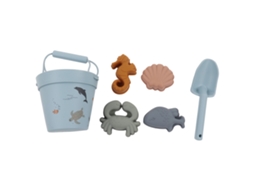 Cubo De Praia De Silicone Para Crianças - Brinquedos De Praia Para Viagem Com Pala E Cubo