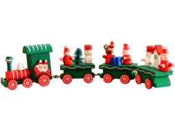 Mini Trem de Madeira para Decoração de Natal Presente de Natal para Decoração de Mesa Infantil