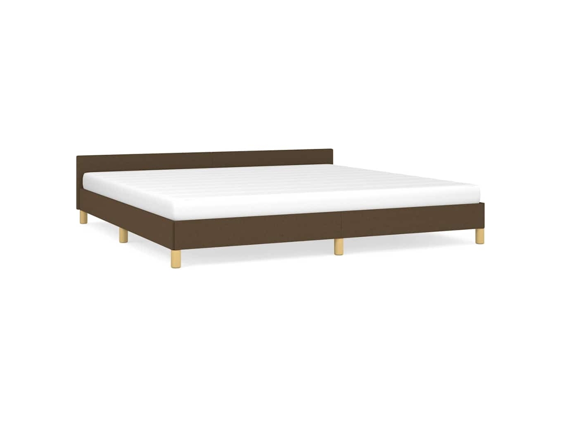 Bed Frame With Headboard, Bed Frames With Headboard Vidaxl Marrom Tecido (200 X 200 Cm)