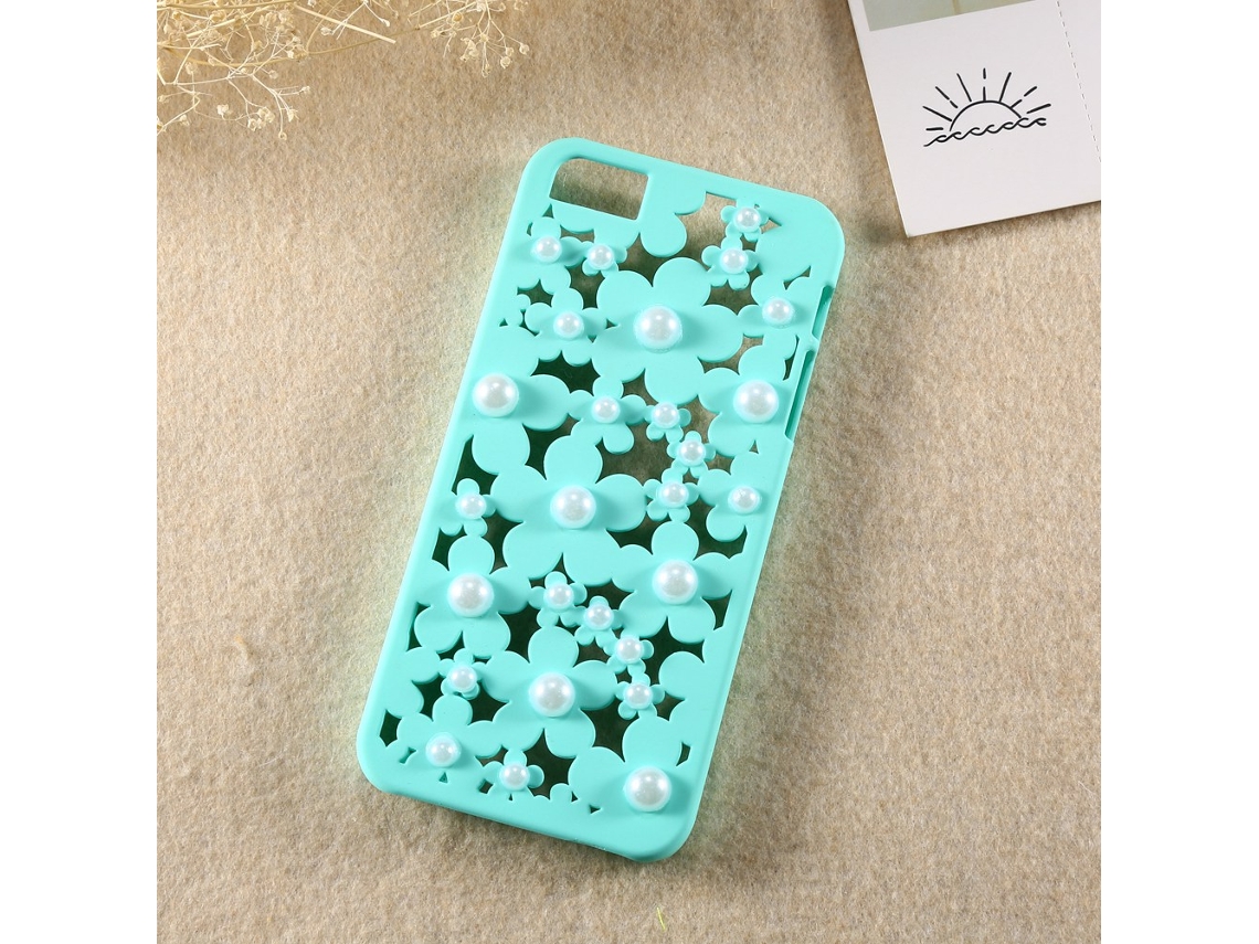 Capa de Telefone EOOCOO (flor de Pérola Furada, Verde Mentol)