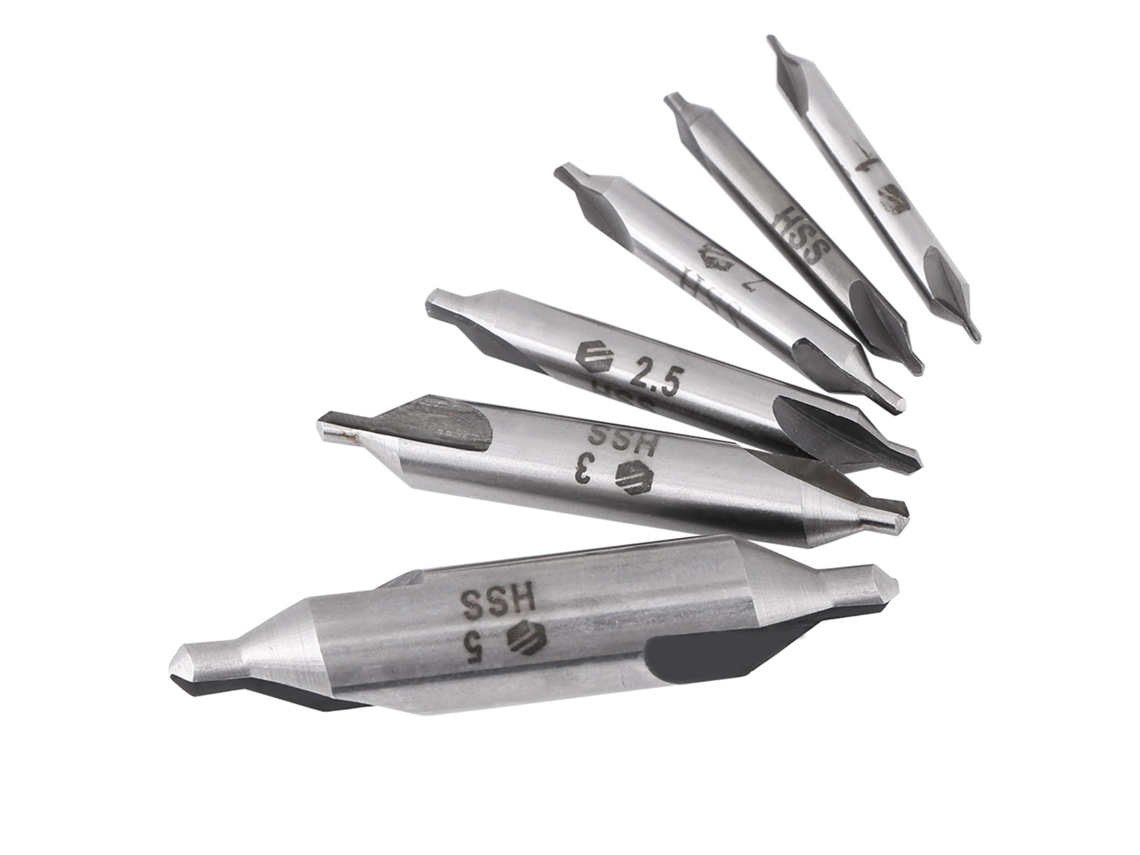 Set De Brocas Centrais Laxiscreed De 6 Peças, 60° E Aço De Alta Velocidade Para Perfuração Precisa