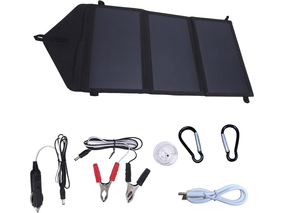 Kit Painel Solar Portátil, Carregador Bateria Solar, Kit Carregador Solar Portátil P Gokoco