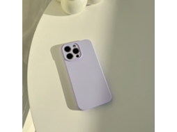 Capa Para Iphone 17 Pro Em Silicone Líquido Roxo Claro, Cor Sólida, Proteção Total.