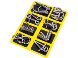 Quebra-cabeça De Arame Metálico 8pcs Jogo Mental Teste Iq Brinquedo Cerebral Educativo