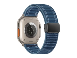 Bracelete para Apple Watch 46/49/45/44mm Nylon com Padrão Ondulado e Fecho Magnético Azul Royal XIAOMOYU