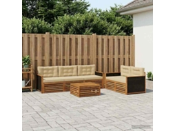Vidaxl Conjunto De Sofás Para Exterior 6 Unid. Natural E Bege