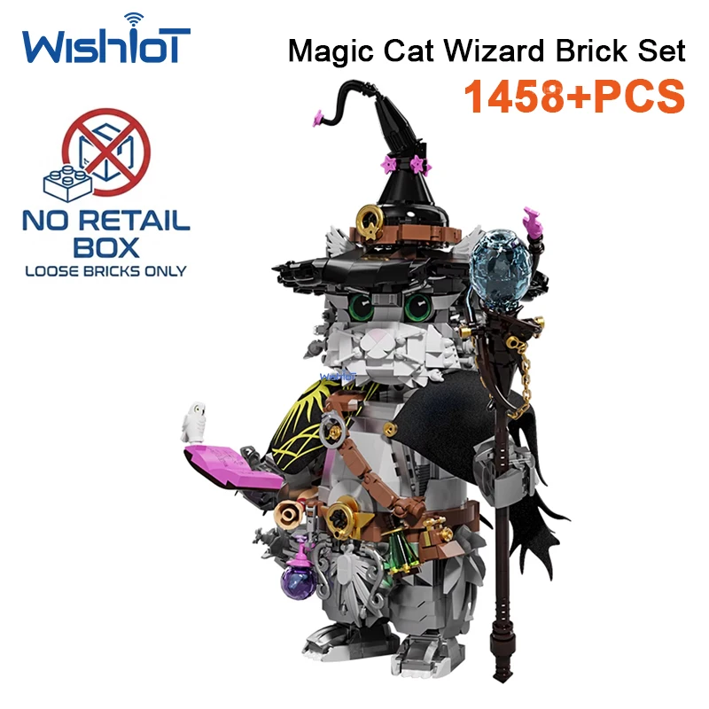 1458 Blocos De Construção Mágicos De Gatos Magos