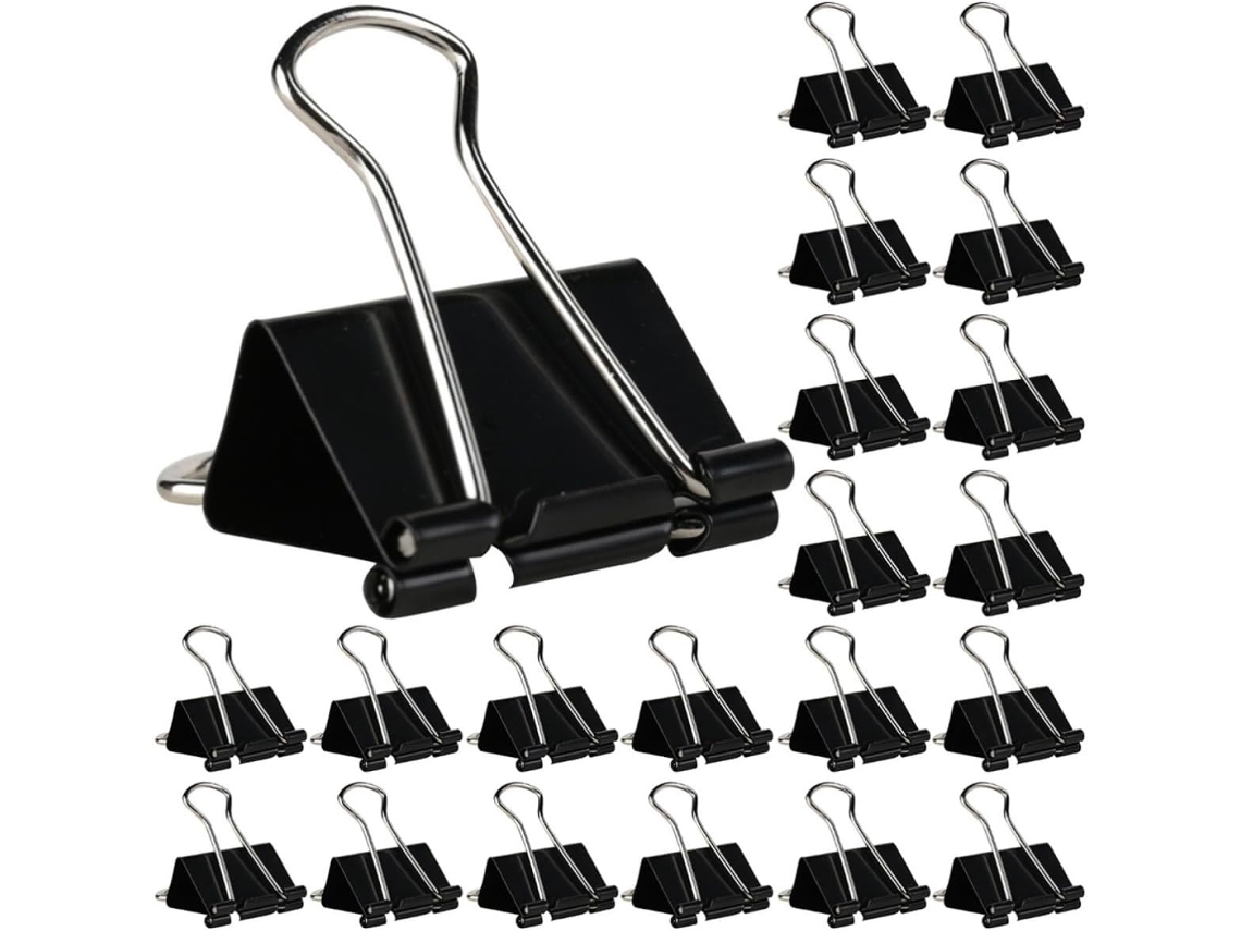 Conjunto de 36 clipes de papel brancos Veemoon para arquivos escolares, 51 mm, organização de papéis, fácil remoção.