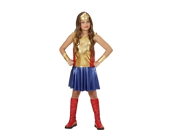 Fato de heroína dourada para meninas e adolescentes