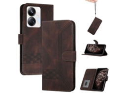 Capa De Celular De Couro Com Flip Cubic Skin Feel