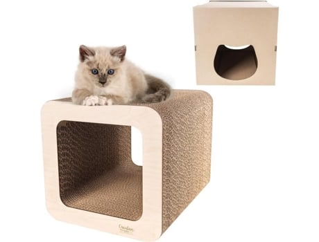 Poste Para Arranhar Gatos Criativos Para Animais De Estimação Casa De Papelão 37