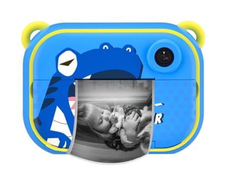 Câmara Wifi Para Crianças Com Impressão Instantânea Zoo Family Dinosaur Azul Techkidz