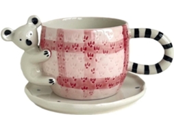 Caneca De Café Cerâmica, Conjunto E Pires Com Estampa Coala Fofa, 260 Ml, Criativa Para Aveia, Chá Ou Água. Aquaforge