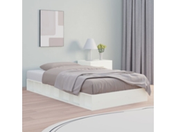 Estrutura De Cama Casal 135x190 Cm Madeira Maciça Branco