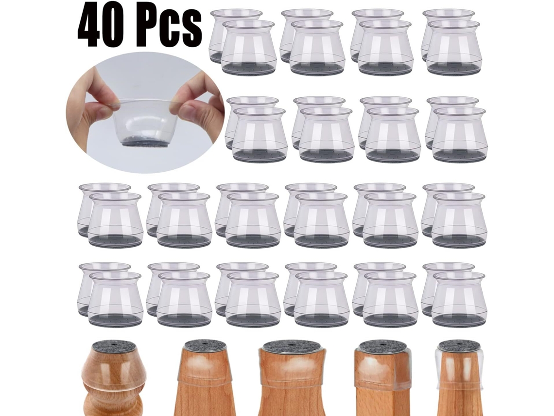 40 Protetores de Pernas de Cadeira para Pisos de Madeira SUNNY SPACES