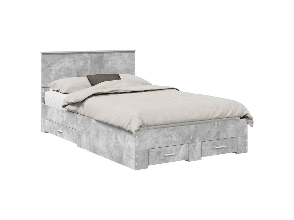 Estrutura da Cama Cinzento MAISON EXCLUSIVE em Madeira Processada 120x200 cm