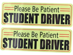 Conjunto De 2 Adesivos Para Carro: Seja Paciente, Estudante, Motorista.