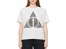 Rockinstone Harry Potter Deathly Hallows Shape White T-shirt Size:l