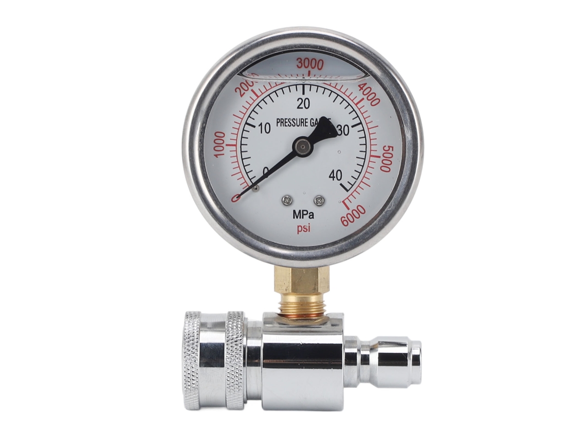Manômetro para Máquina de Pressão 6000psi Conexão Rápida 3/8 polegadas S/MARCA
