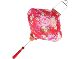 Lanterna com Estampa Floral Antiga para Festivais e Festas, Decoração Suspensa Feita de Arame e Tecido. SFUSHOS