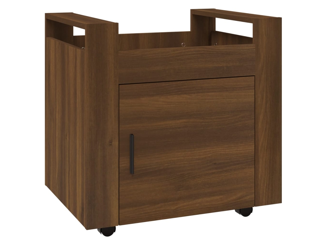 Desk Trolley, Desk Trolleys Vidaxl Marrom Madeira Processada