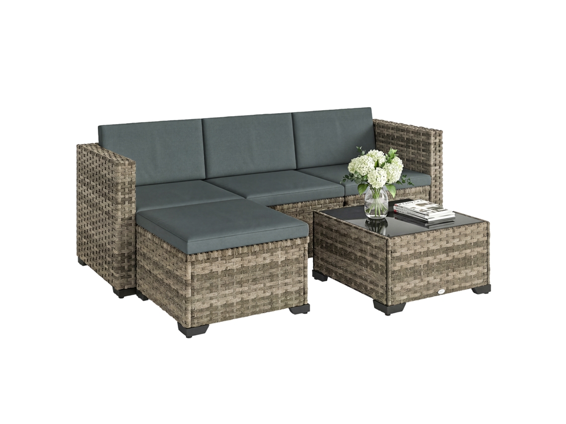 Conjunto Externo 5 Peças Canto Apoio Pernas Mesa