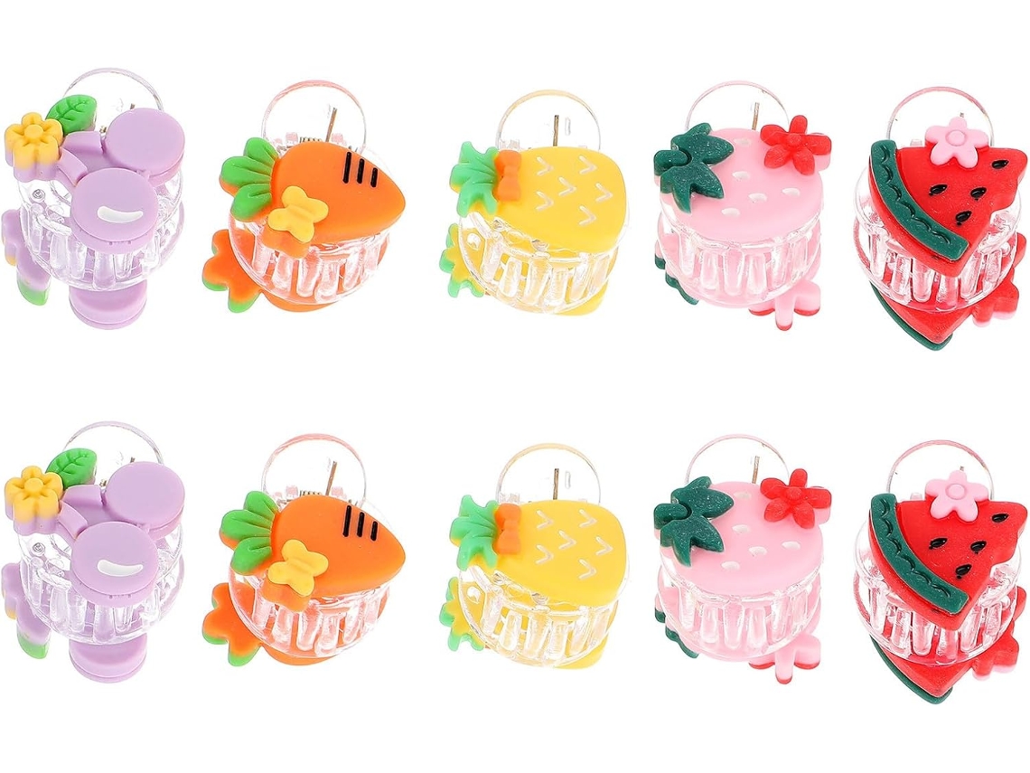 Conjunto De 20 Mini Presilhas De Cabelo Para Bebês Com Desenhos De Desenhos Animados, Em Resina Colorida.