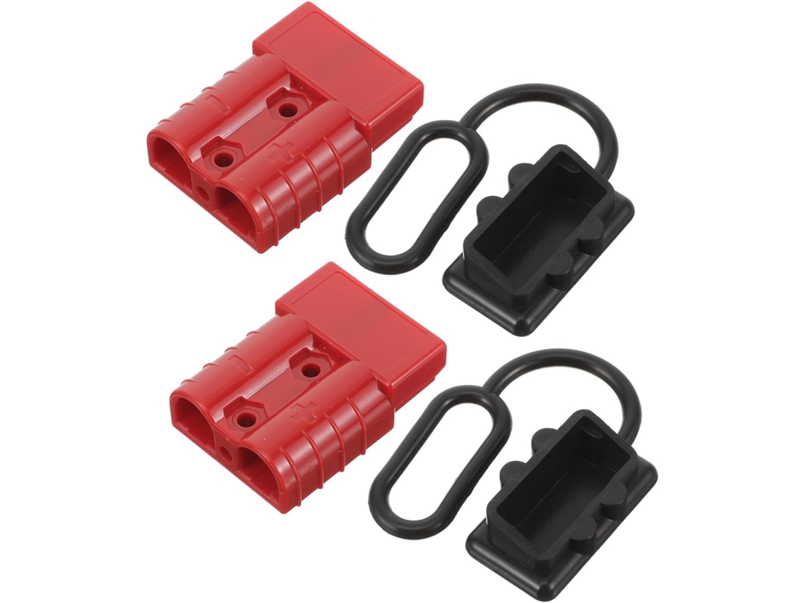 Conector Bipolar De 50a 600v Com Plugue Rápido E Proteção Em Cobre Vermelho.