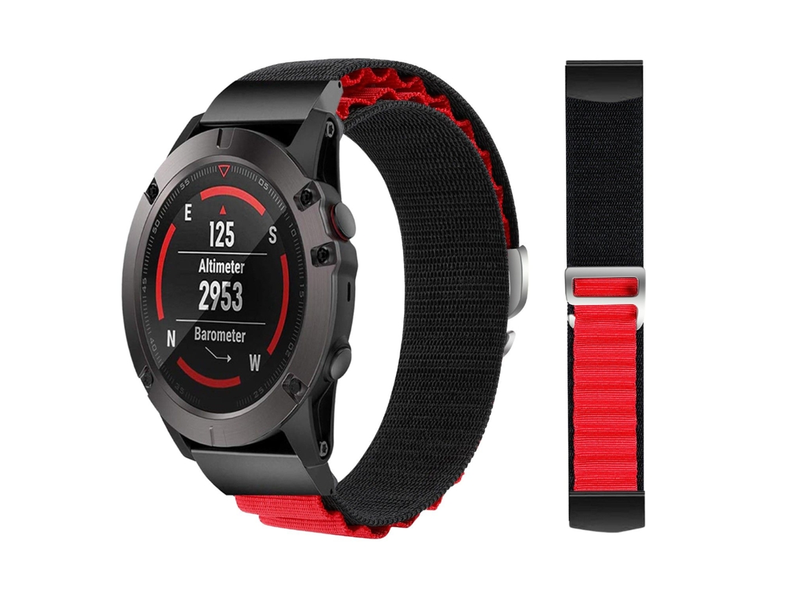 Bracelete Loop Alpine para Amazfit T-Rex Pro Preto e Vermelho