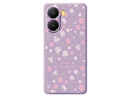 Capa Tkdaddy Para Xiaomi Redmi Turbo 4 5g / Poco X7 Pro 5g Com Estampa De Flores Pequenas E Bordas Retas Em Tpu, Capa Traseira Roxa
