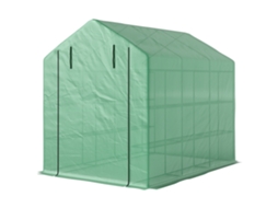Estufa De Verde Jardim Exterior Com Prateleiras 4 Níveis Porta Fecho Correr E Estrutura Aço 244x180x210 Cm
