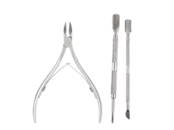 2026altiro-3pcs Tijeras De Cutículas De Acero Inoxidable Set De Herramientas De Manicura Con Empujador De Acero