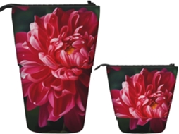 Red Case Trousse Crayons Télescopique Beautiful Flower Print Multifotionnel Peil Télescopique Durable