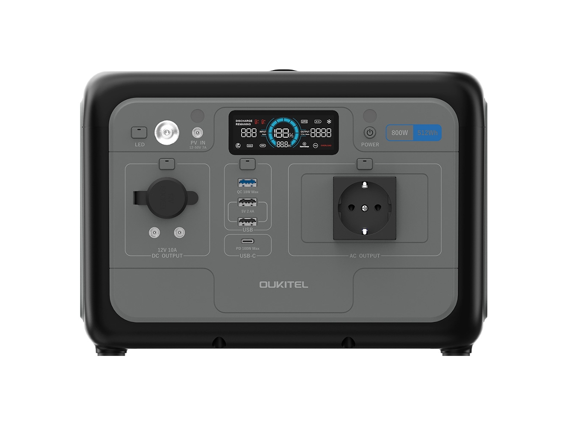 Power Station Portátil Oukitel P800 512wh 800w Carregamento Rápido Acdc Gerador Solar Para Campismo Emergência Casa